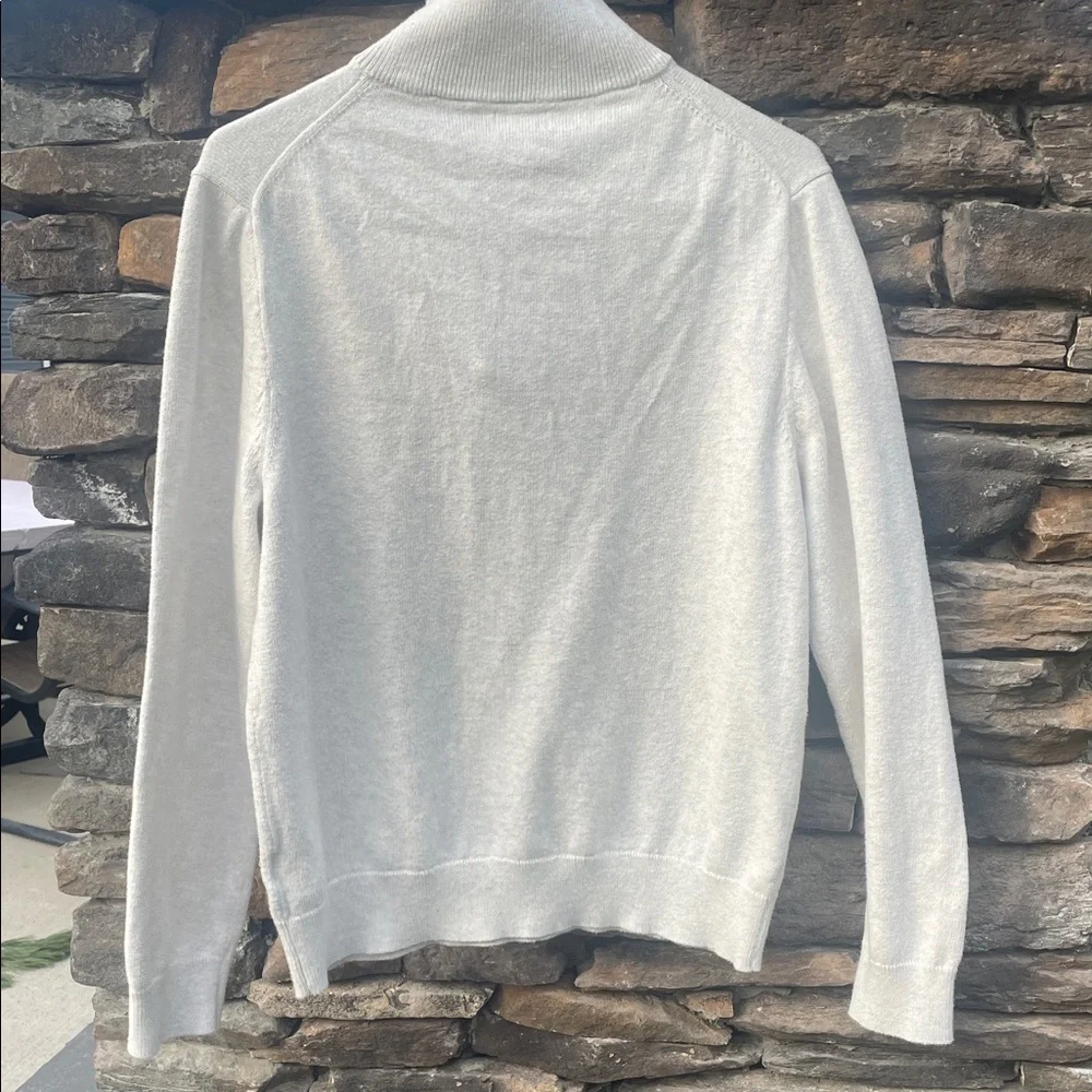 J. Crew Light Gray 1/4  Zip-Up Sweater